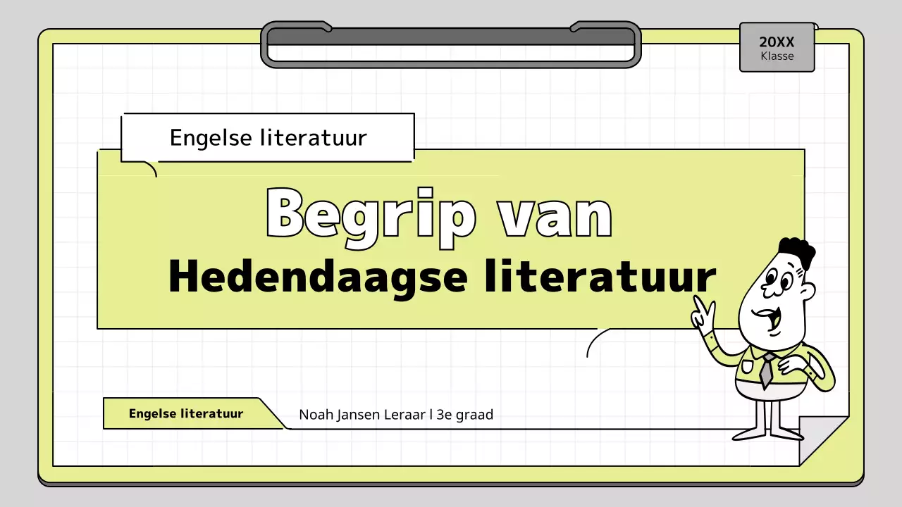 Klembord concept educatieve presentatie kit in lime en wit