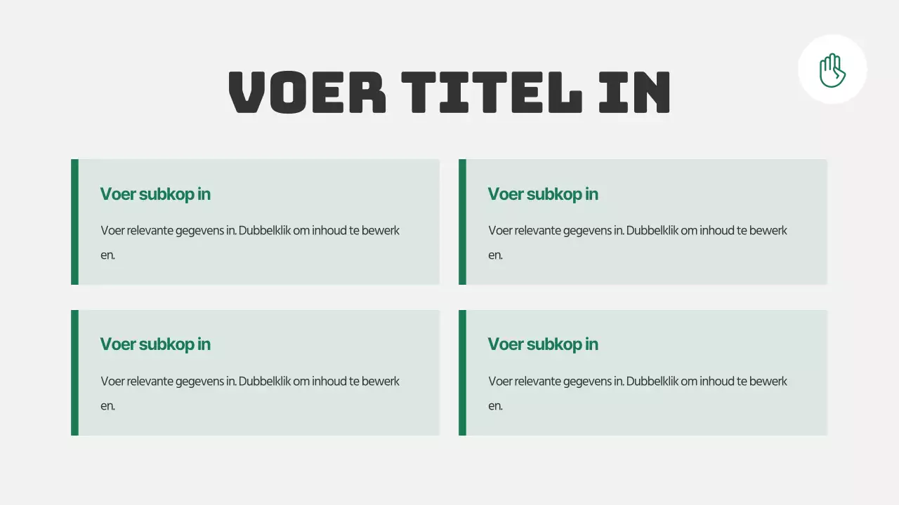 Strak conceptueel SWOT-diagramontwerp in lichtgrijs en groen