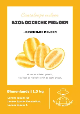 Promoot eenvoudige boerenmeloenen in geel