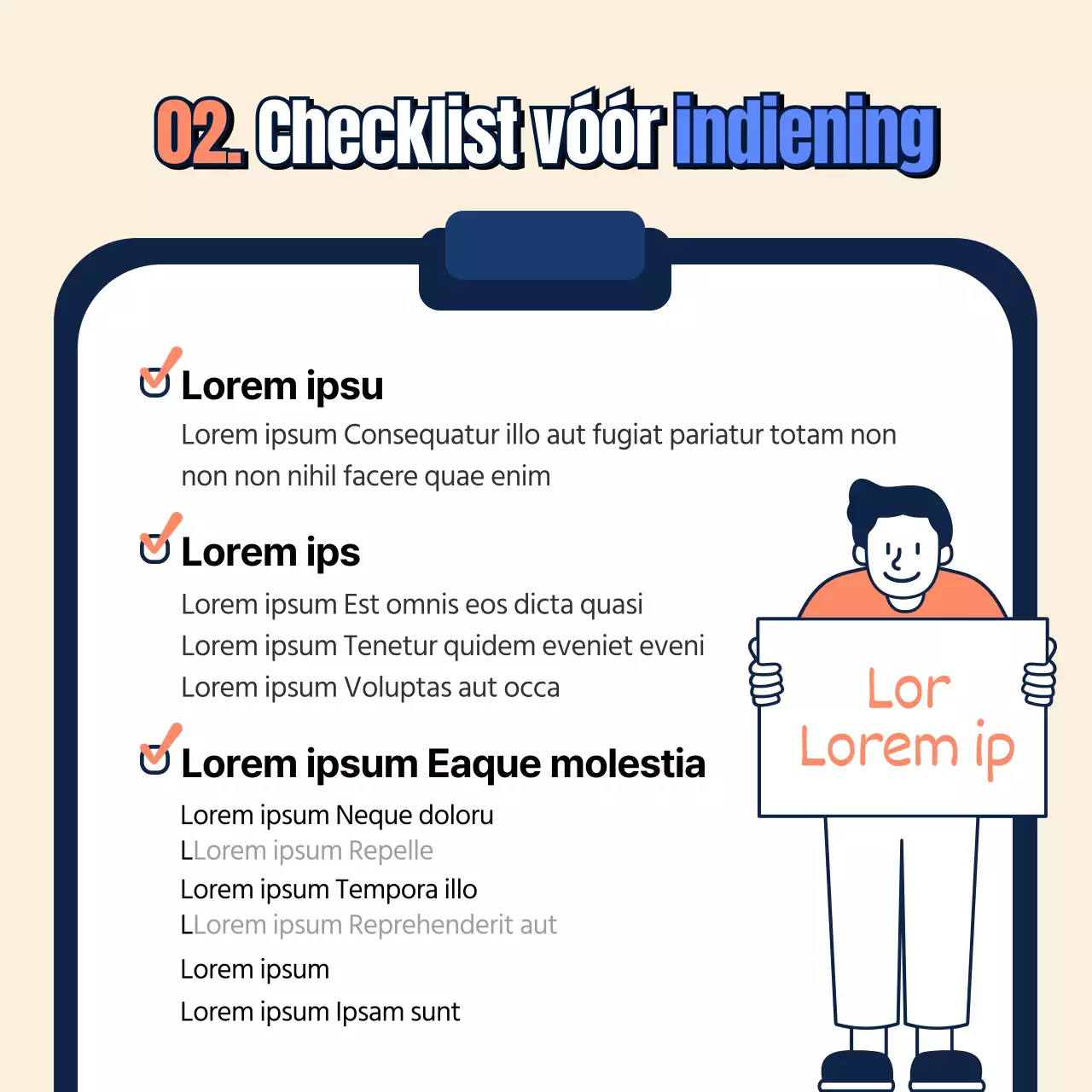 Informatiekaart patentaanvraag in beige, blauw en oranje Nieuws