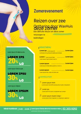 Promoot een zomerse waxshop met een foto van een gele scheerbeurt