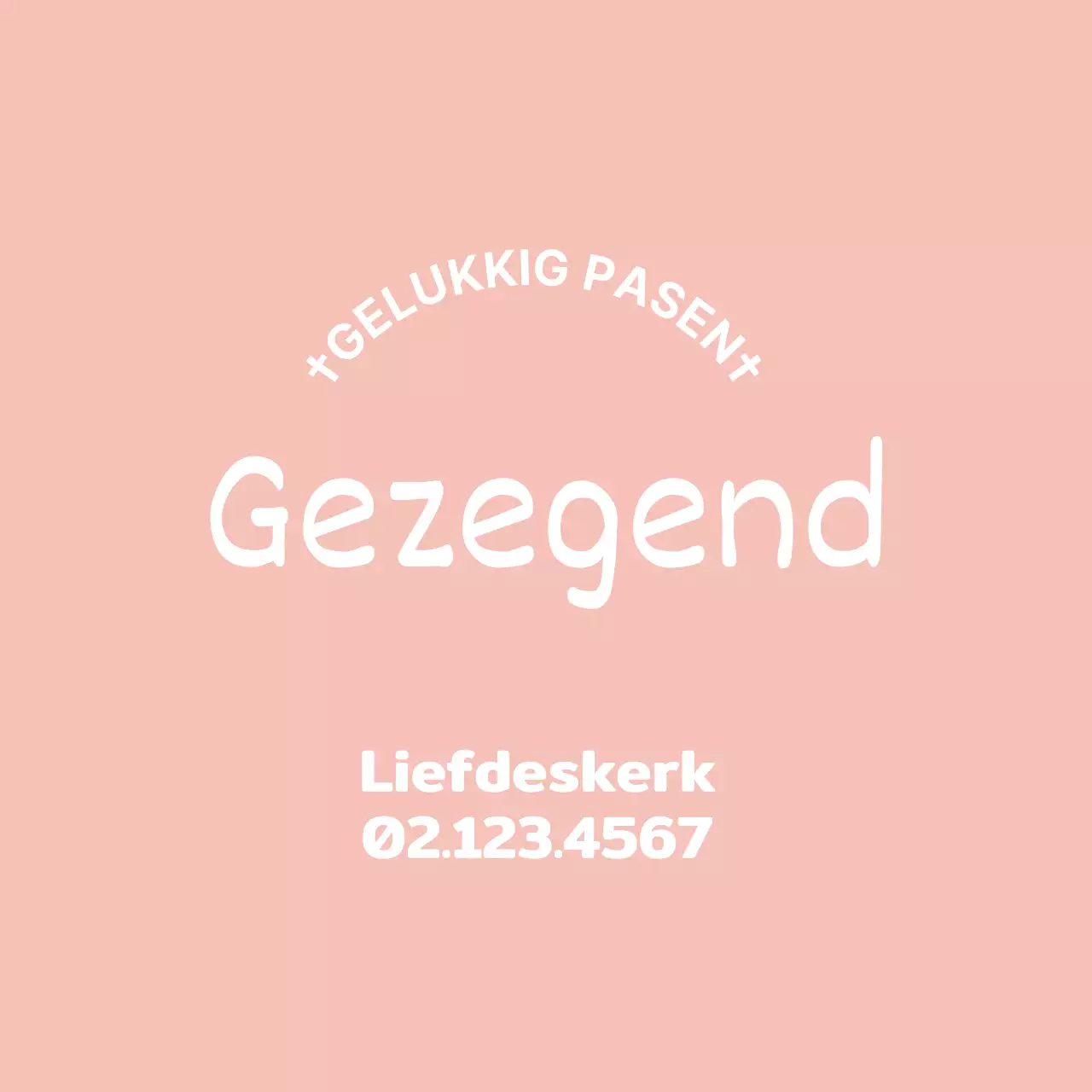 Schattig kerklabel met roze letters