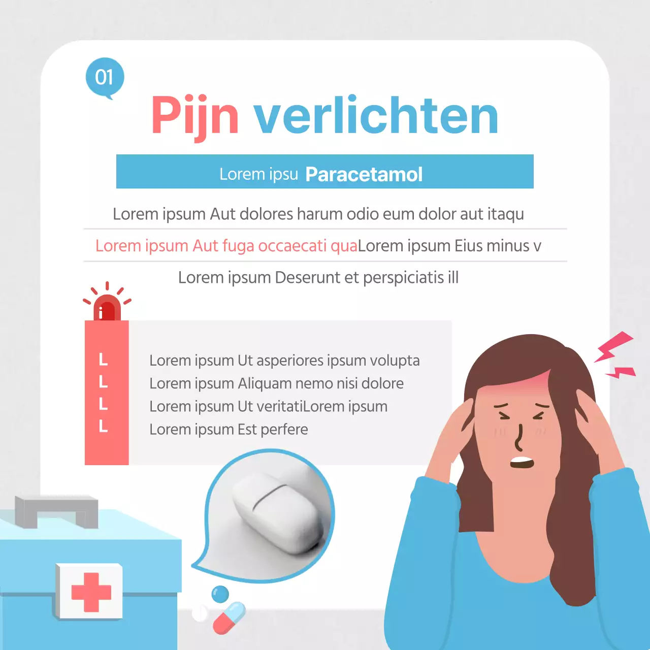 EHBO-kaart in lichtblauwNews Design