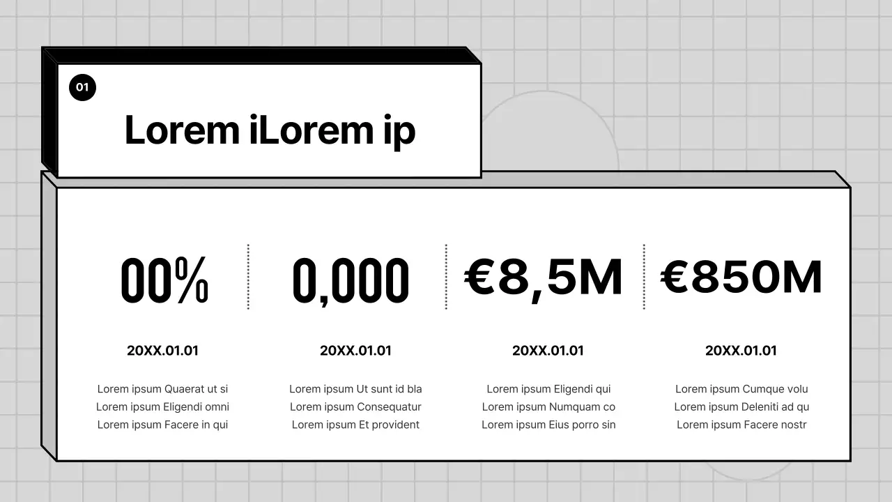 Een grijs, geometrisch bedrijfsprofiel voor een bedrijf PT