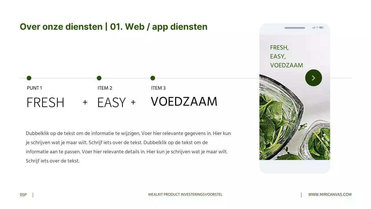 Investeringsvoorstellen voor grijze millkitproducten in groen