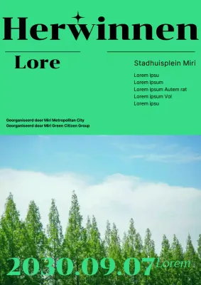 Vier Blue Sky Day met een fris groen kleurenschema