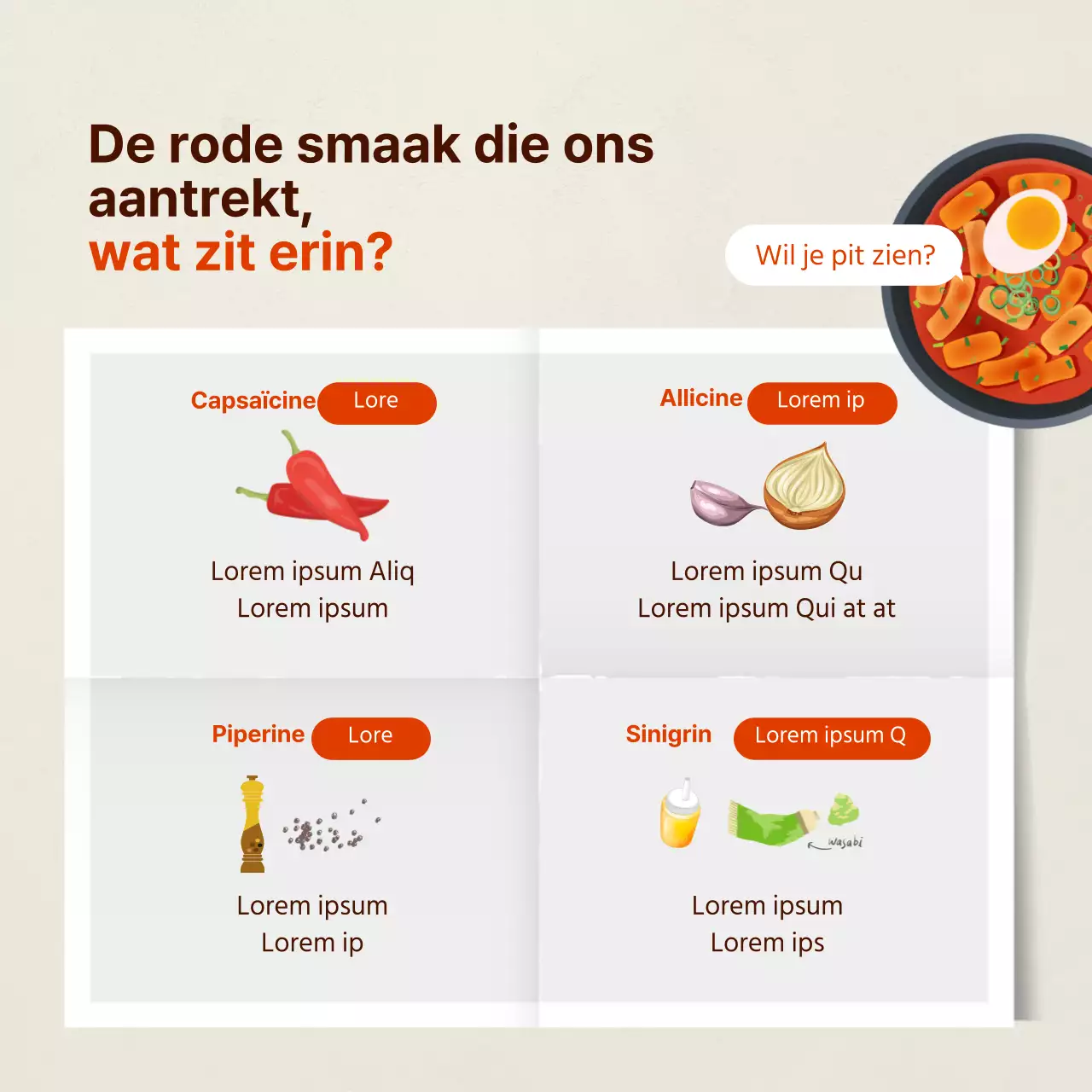 Pikante rode kaart nieuwsontwerp