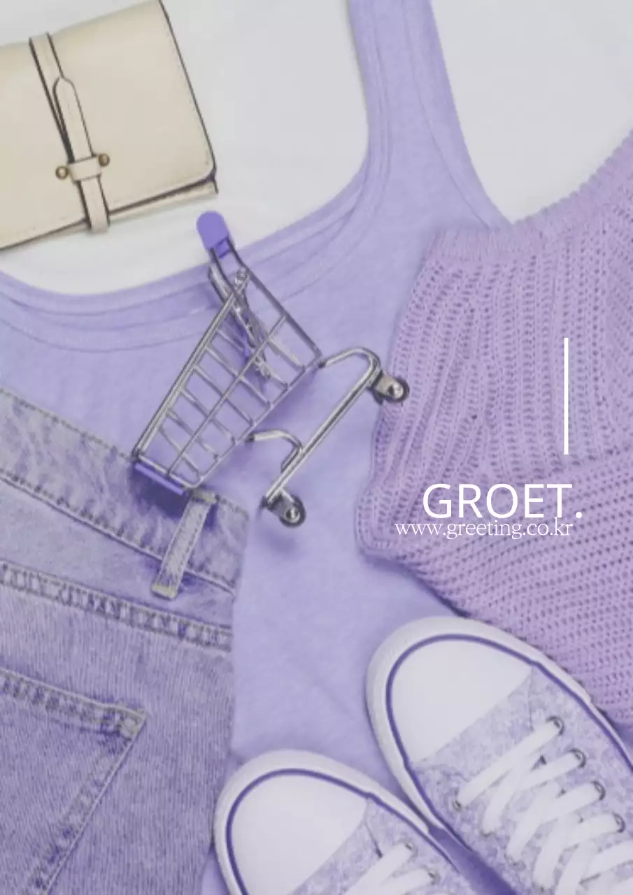 Stijlvol winkelcentrum restitutie ontwerp poster in mauve