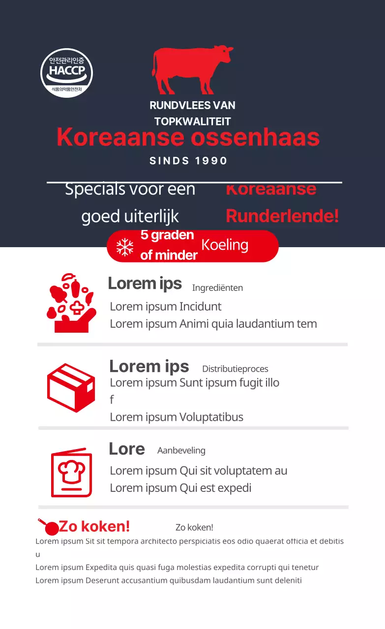 marineblauw rood logo voedsel recept beschrijving label