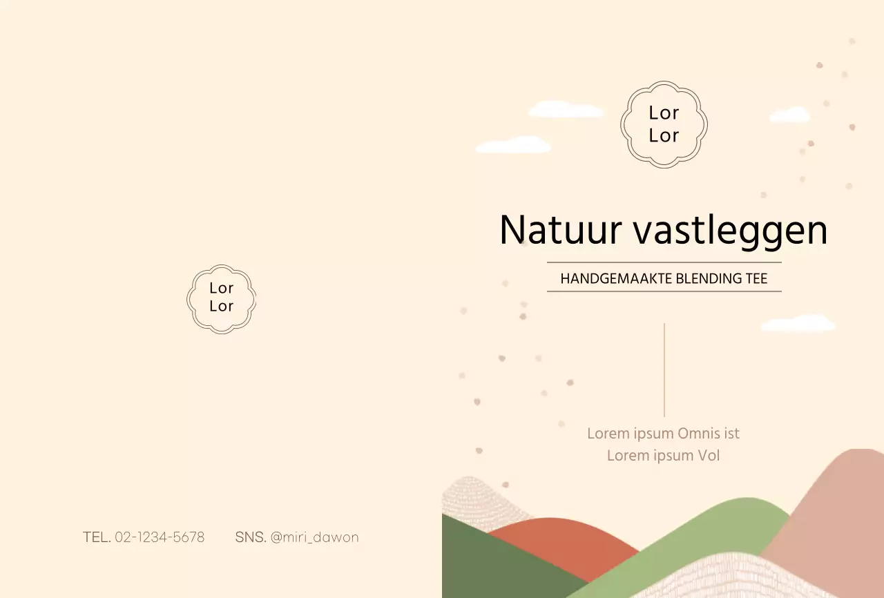 Handgemaakte theezakjes in beige om het product te promoten