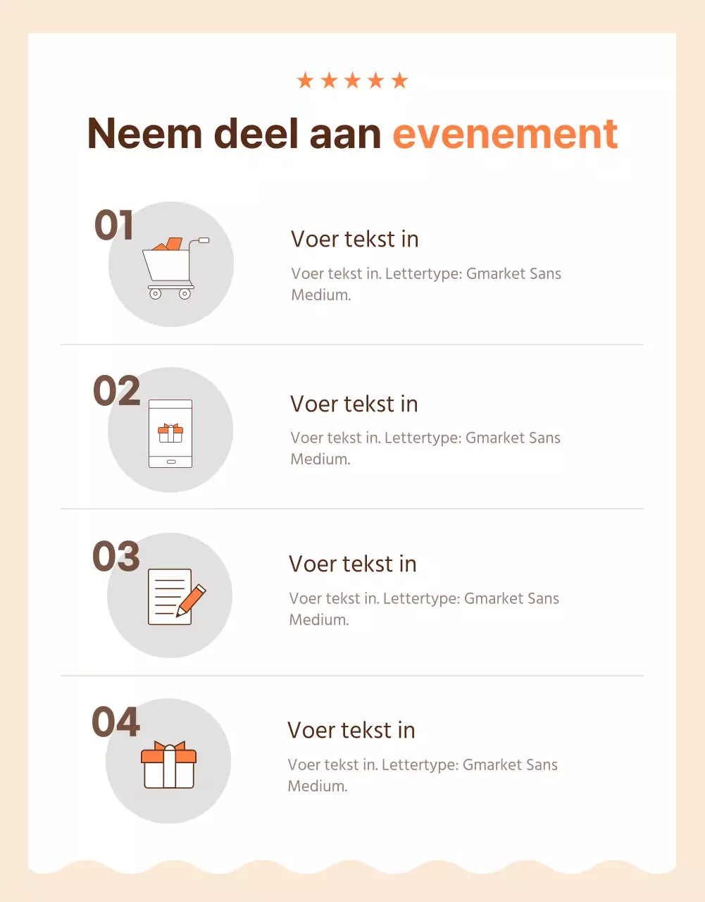 Bruin en oranje recensie evenement pagina