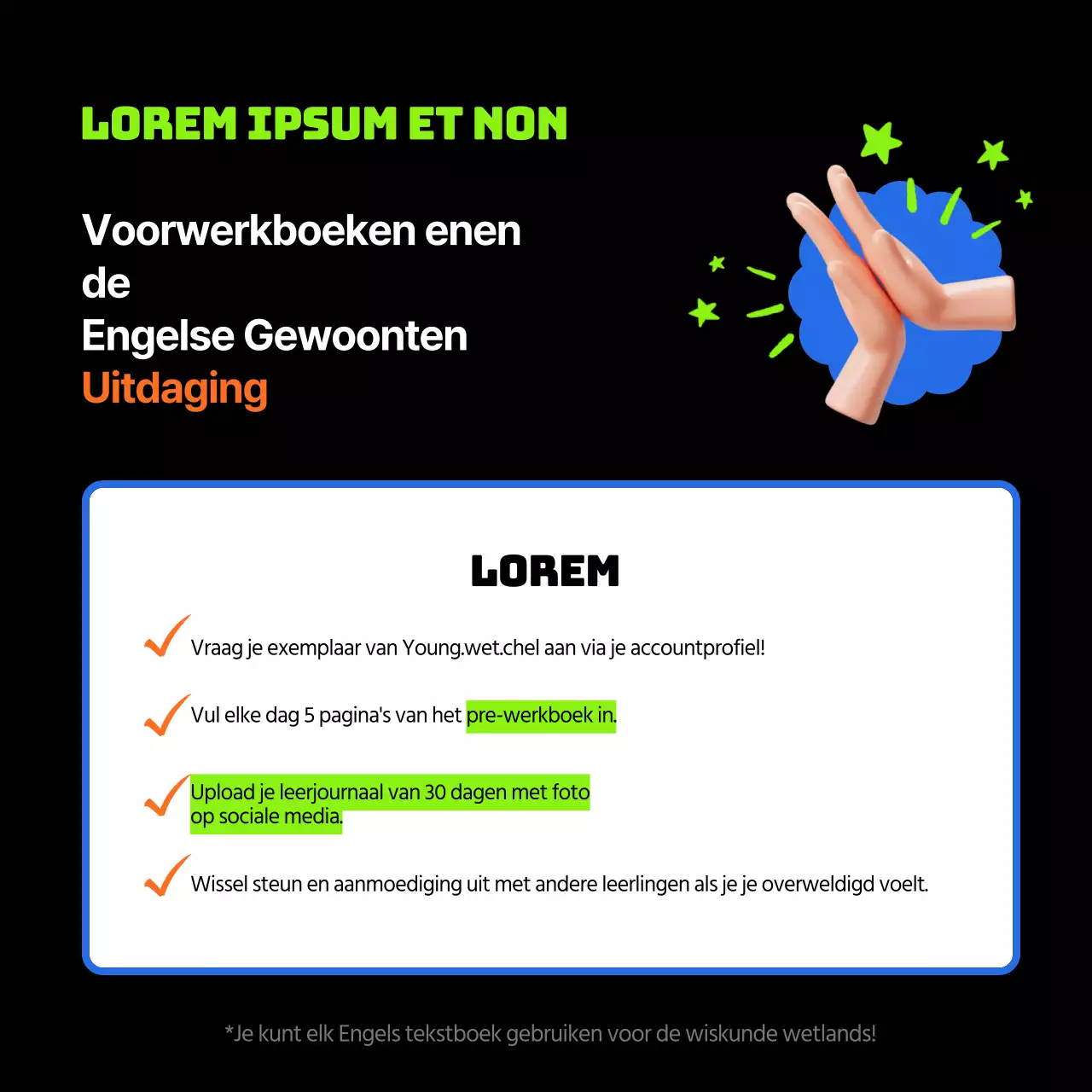 Een eenvoudig challenge-evenement met een zwart 3D-thema (CardNews)