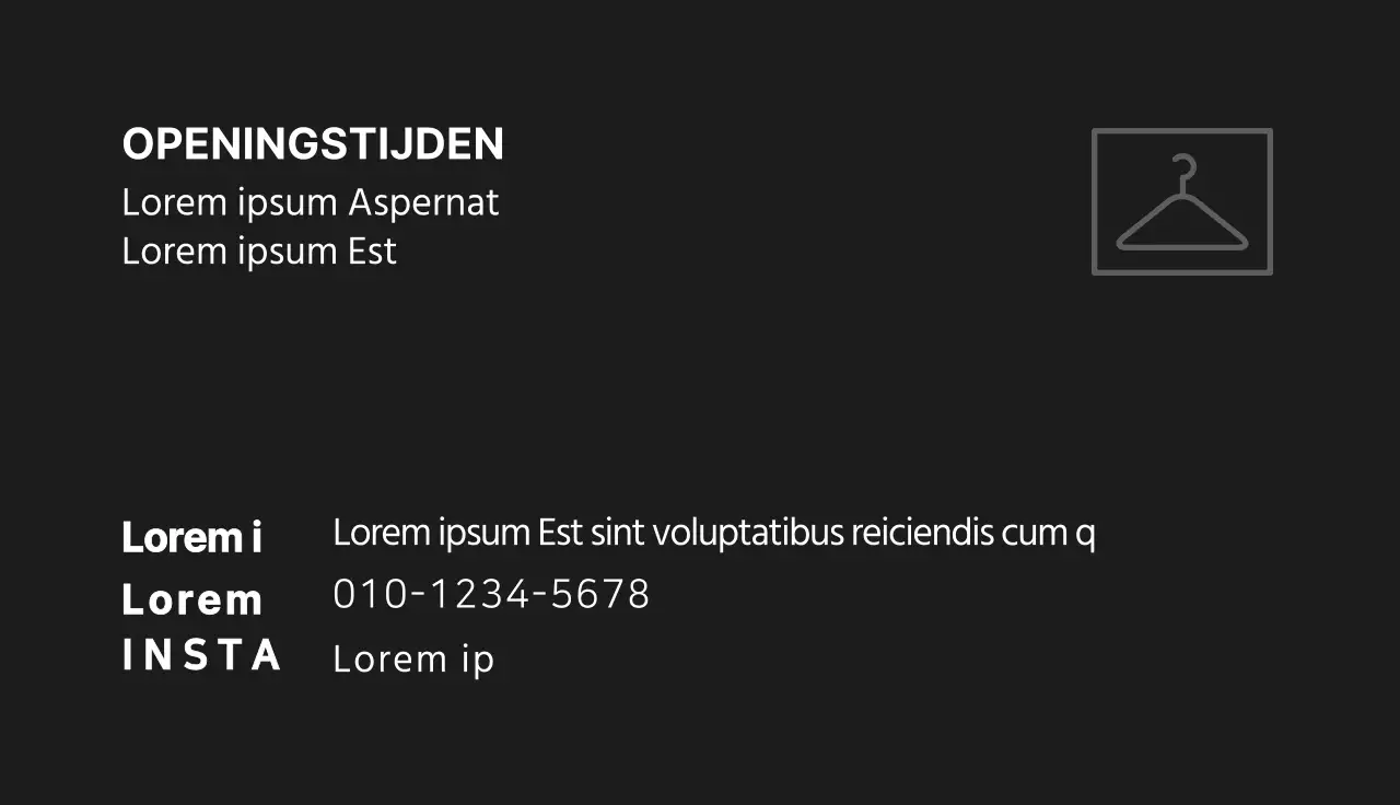 Visitekaartjes kledingwinkel