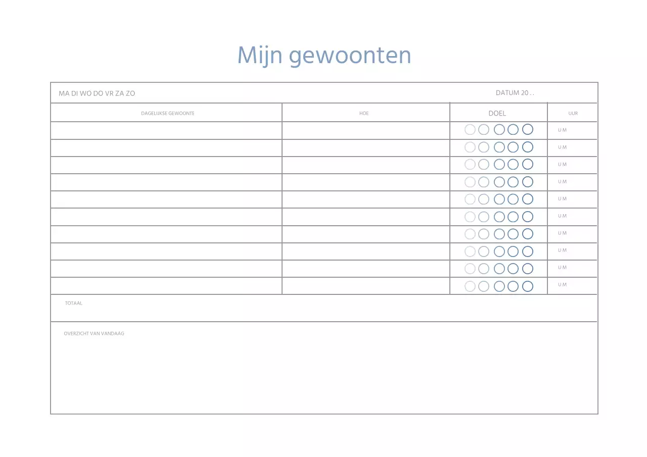 Blue Lines Eenvoudige Planner