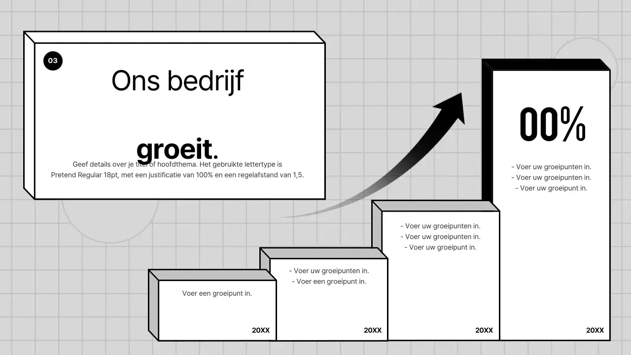 Een grijs, geometrisch bedrijfsprofiel voor een bedrijf PT