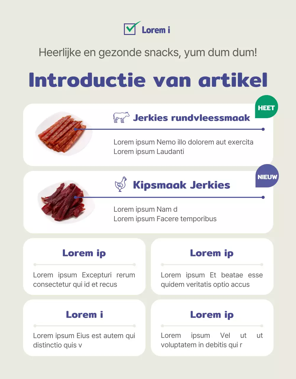 Schattige blauwe en groene hondensnacks detailpagina