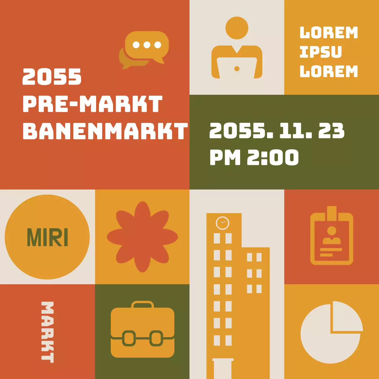 Veelkleurige vierkanten concept banenbeurs