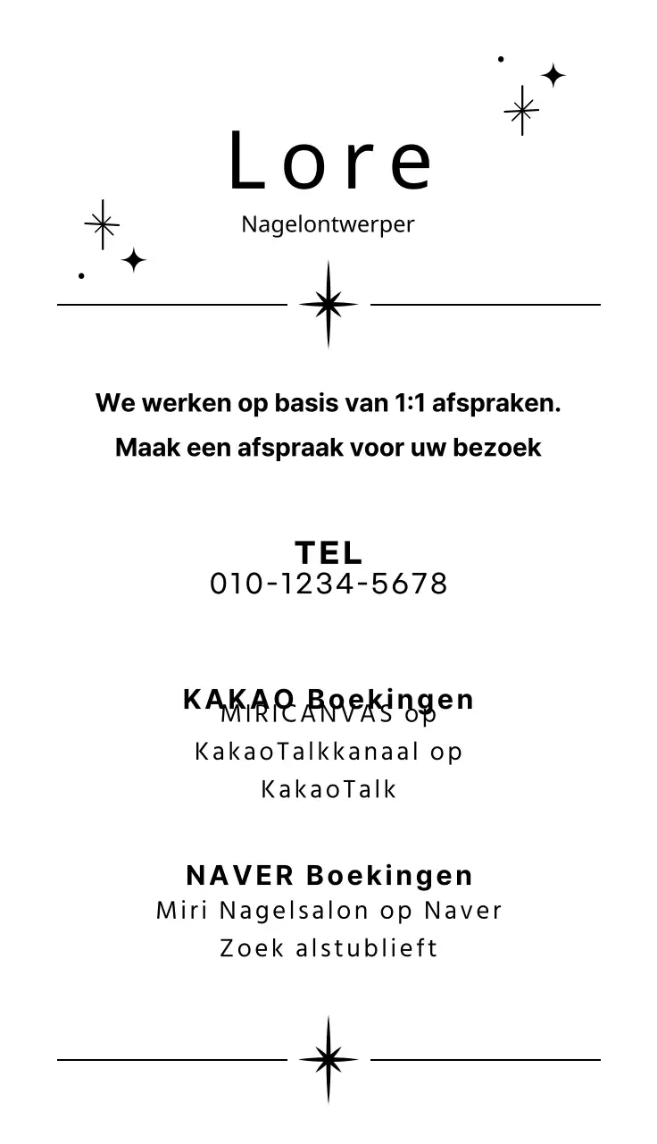 Nette handillustratie nagelsalon in wit en zwart