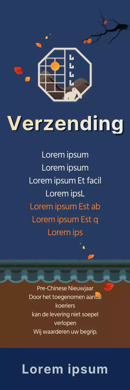 Thanksgiving bezorgbrief in een marine kleurenschema