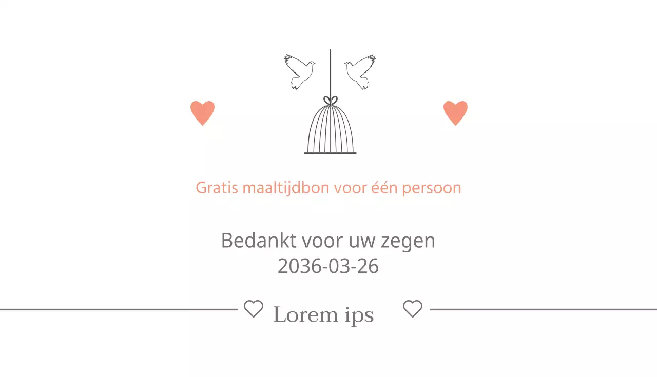 Gratis maaltijdbon voor één persoon