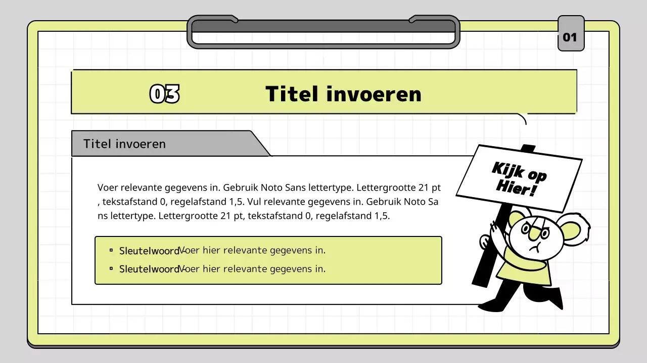 Klembord concept educatieve presentatie kit in lime en wit