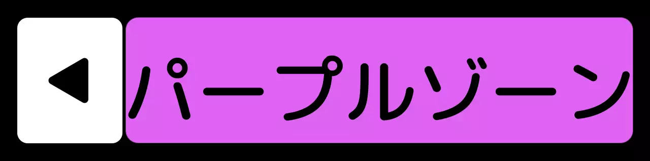 緑青紫の位置案内文と三角形の四角い図形で構成されたシンプルなエリア案内。