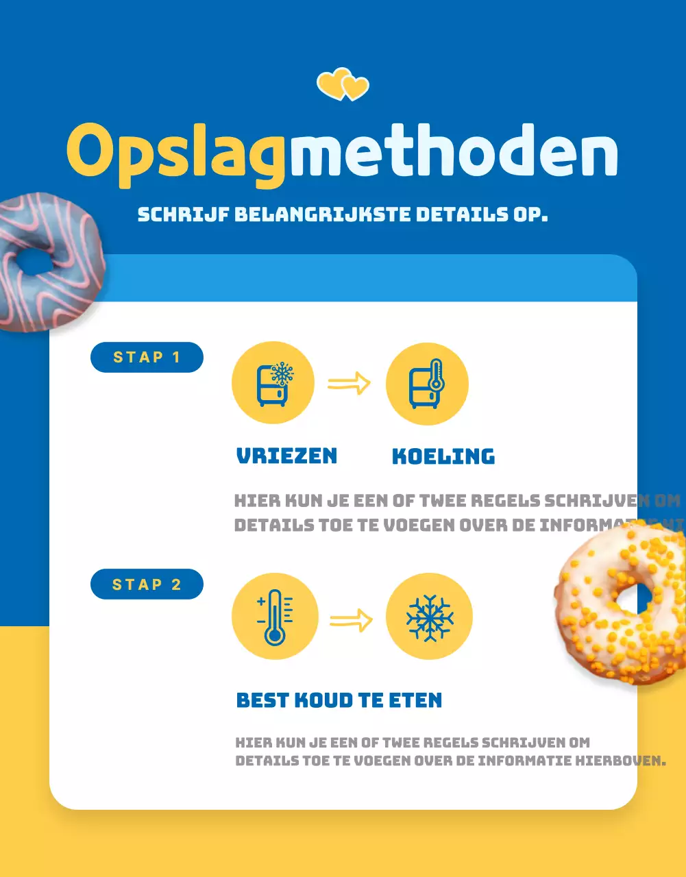 Donuts verkopen met een leuk blauw concept