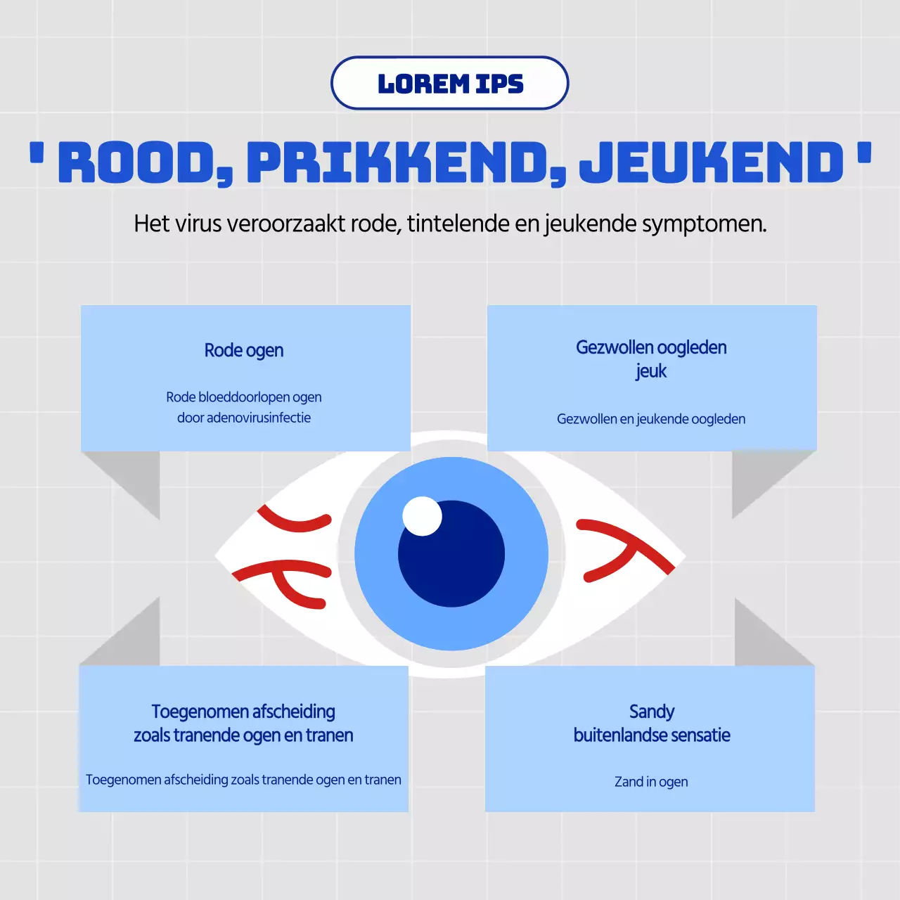 Nette conjunctivitis in lichtblauw en wit CardNews