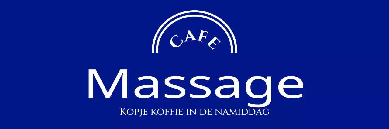 Eenregelig schortontwerp met cafétekstlogo versierd met een lijnboog