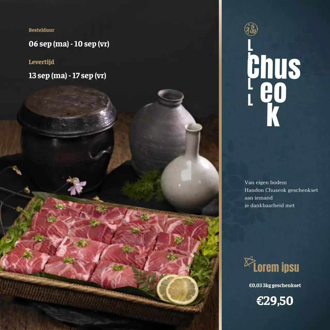 Navy Goud Koreaans Geld Vierkant