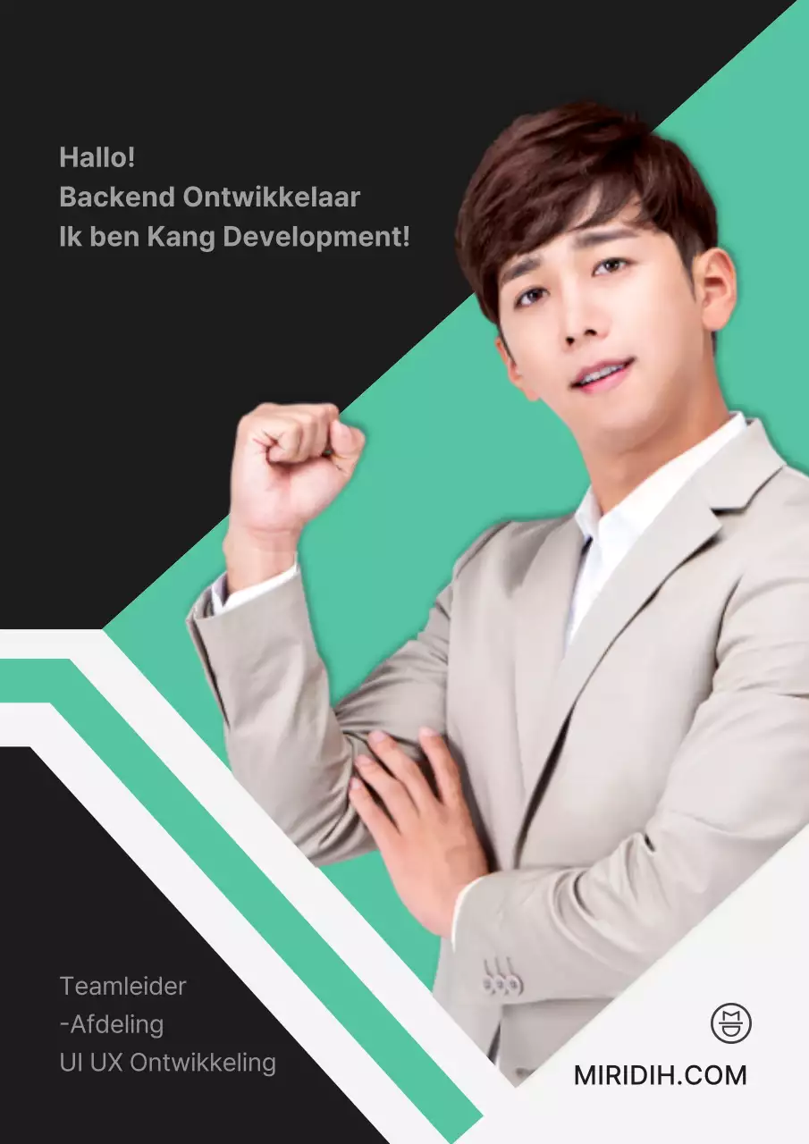 Strak, diagonaal concept werknemerskaartje in zwart en mint