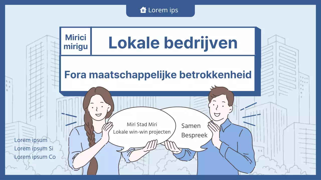 YouTube-miniatuurafbeelding van een discussie over maatschappelijke betrokkenheid met een blauwgetinte illustratie.