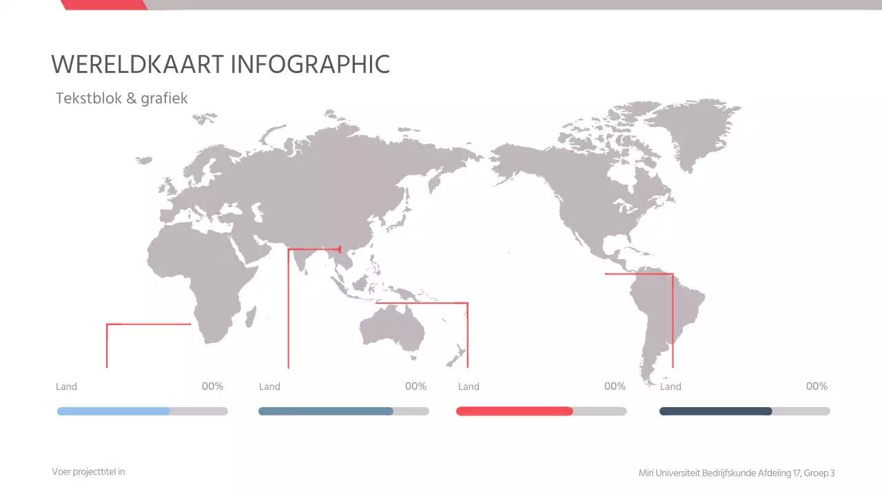 Een eenvoudige rode en grijze kaart met een eenvoudig concept