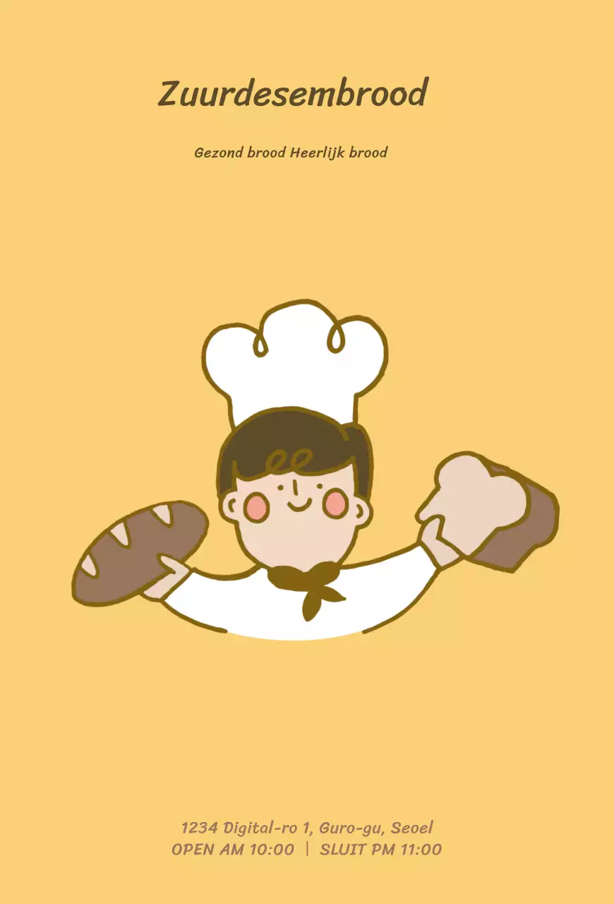 Gele Schattige ChefBakker KarakterPostkaart