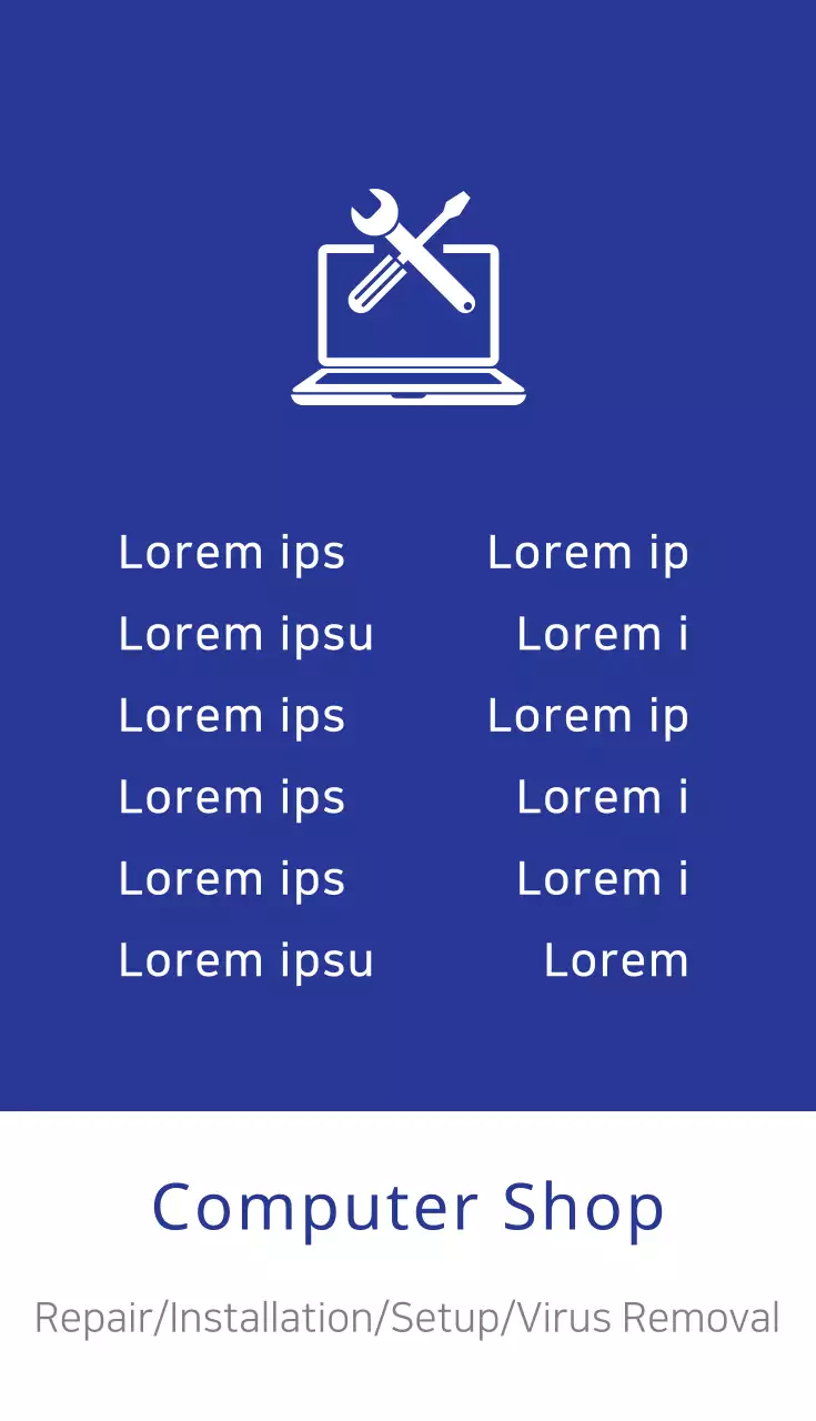 Cartão de visita minimalista azul para computador