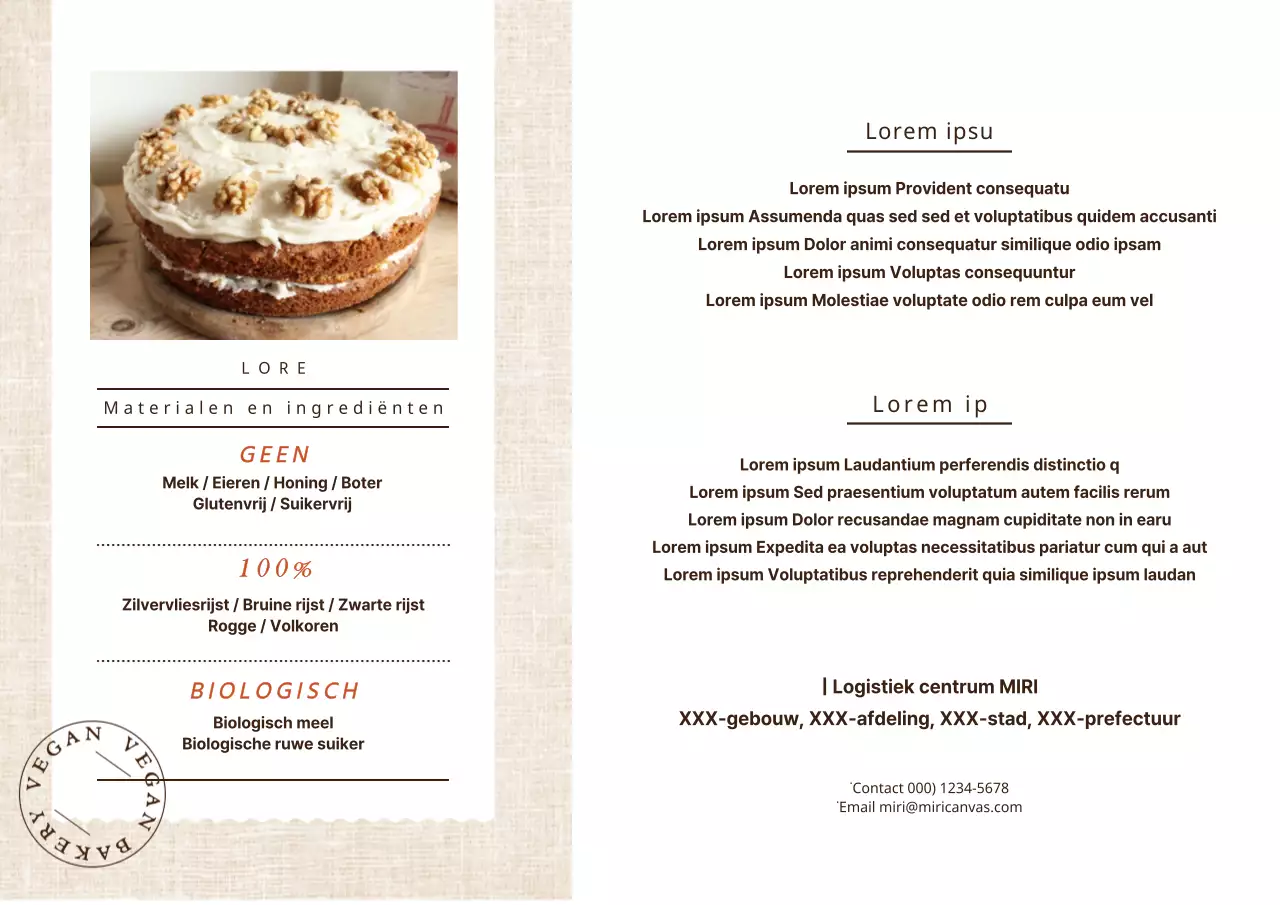 Bruine ansichtkaart met bakkerijthema