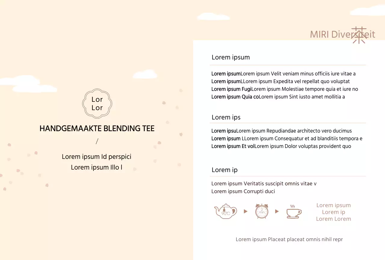 Handgemaakte theezakjes in beige om het product te promoten