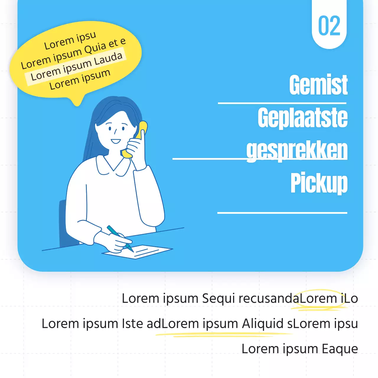 Kantoor etiquette kaart in lucht en geelNieuws