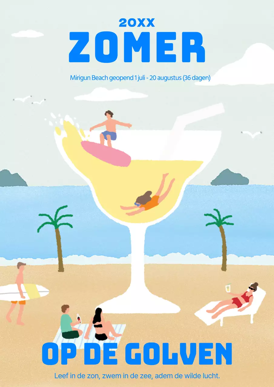 Leuke de vakantiebevordering van het conceptstrand met lichtblauwe thema overzeese achtergrond