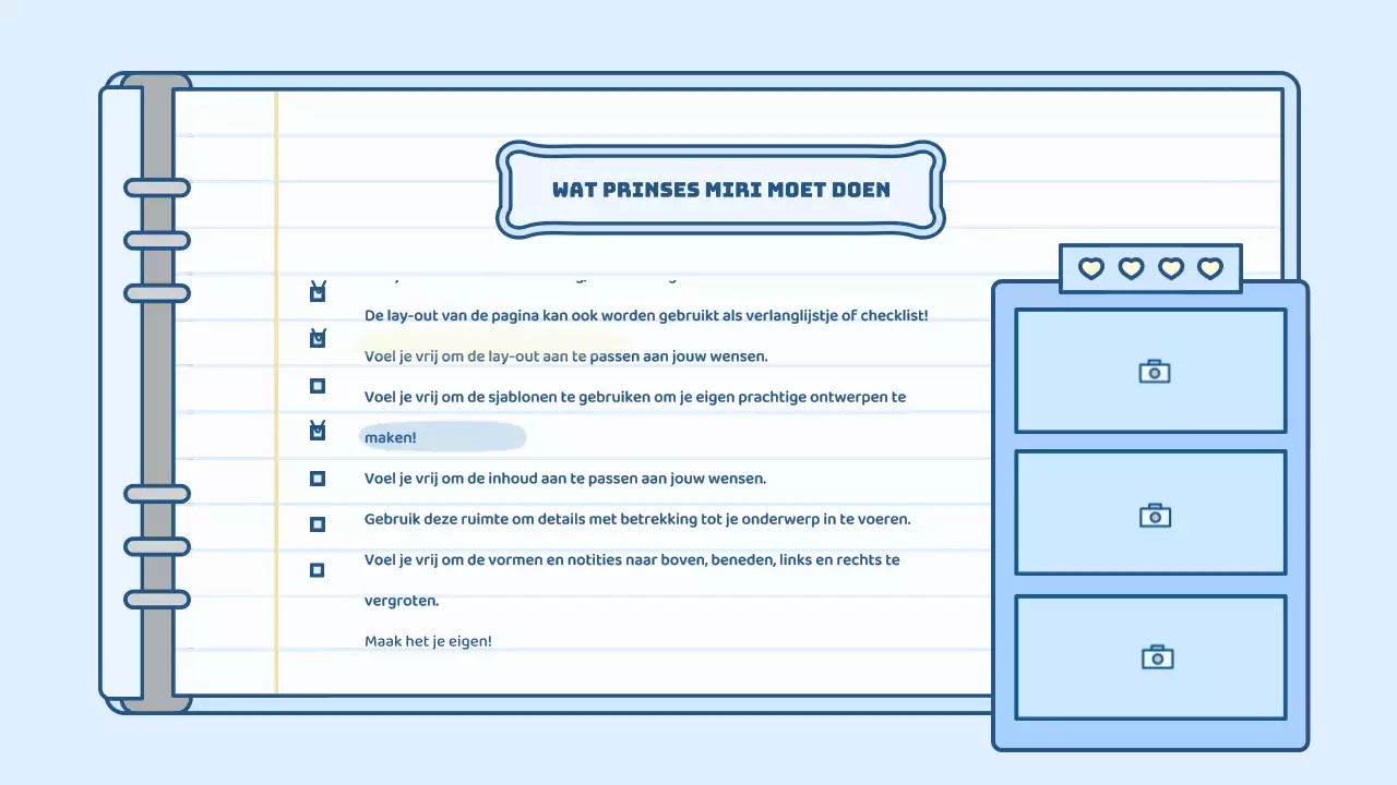 Schattige agenda concept presentatieset in lichtblauw en groen