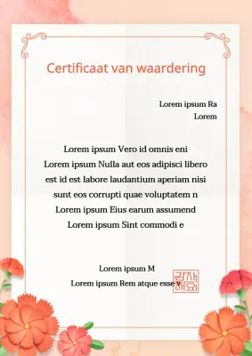 Lijst met roze Moederdag anjers