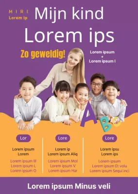 Gele transparante poster Engelse taalschool