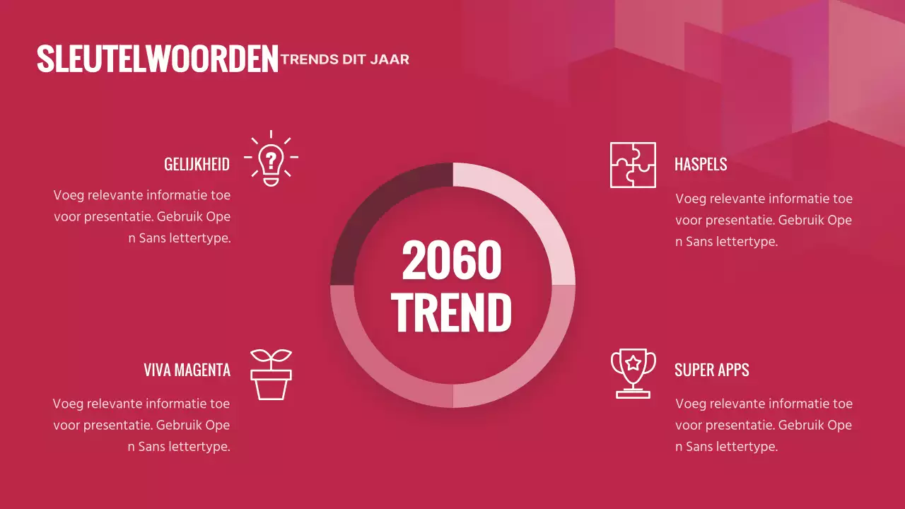 Eenvoudig magenta en roze trendverwachtingsplan voor dit jaar