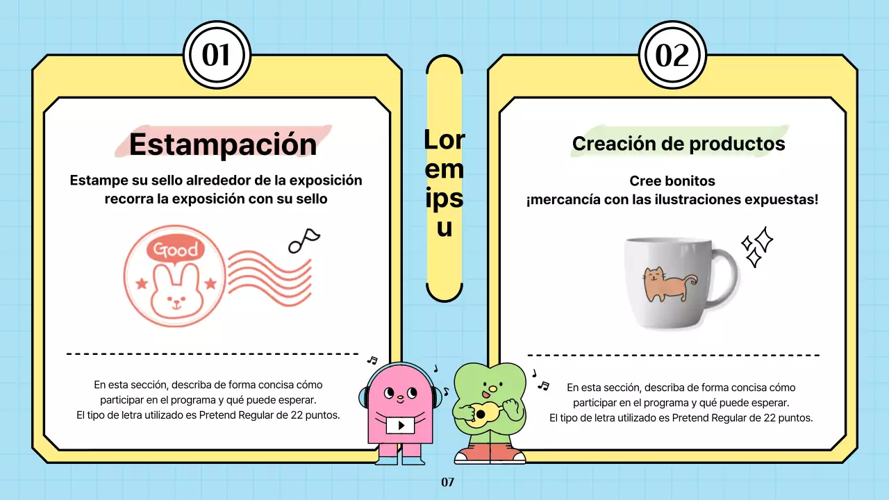 Propuesta de exposición infantil con ilustraciones coloristas, sencillas y simpáticas