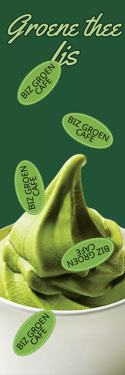 Promoot een groen, cool groene thee ijscafé menu