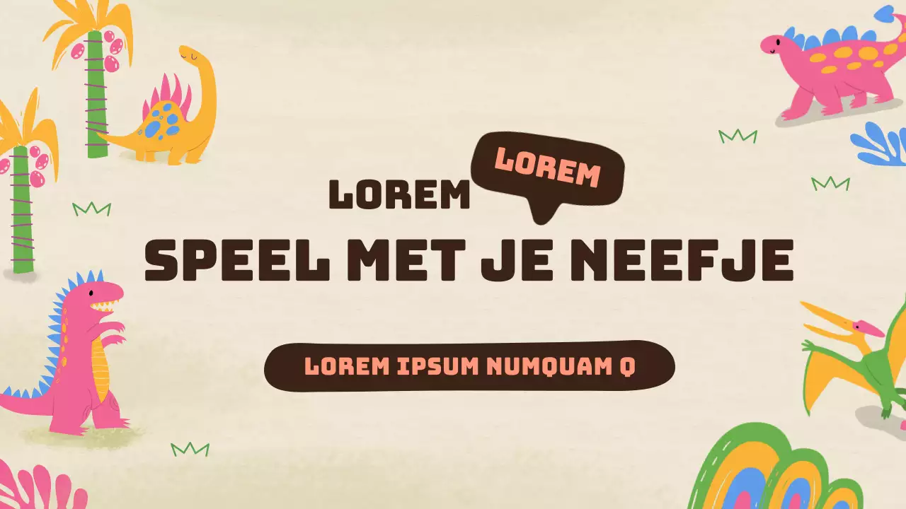 YouTube thumbnail van schattige dinosaurus illustratie concept om te spelen met neefjes