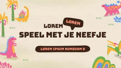 YouTube thumbnail van schattige dinosaurus illustratie concept om te spelen met neefjes