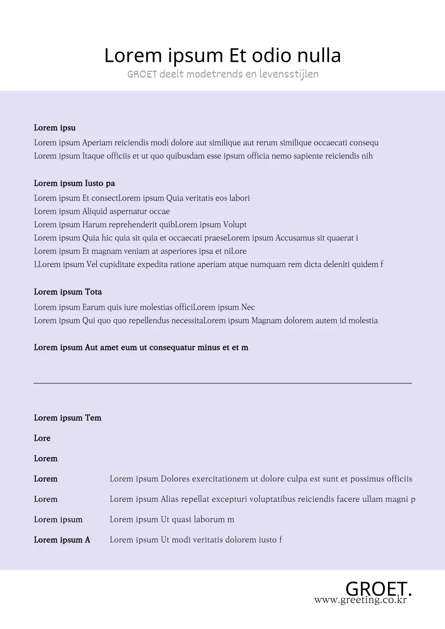 Stijlvol winkelcentrum restitutie ontwerp poster in mauve