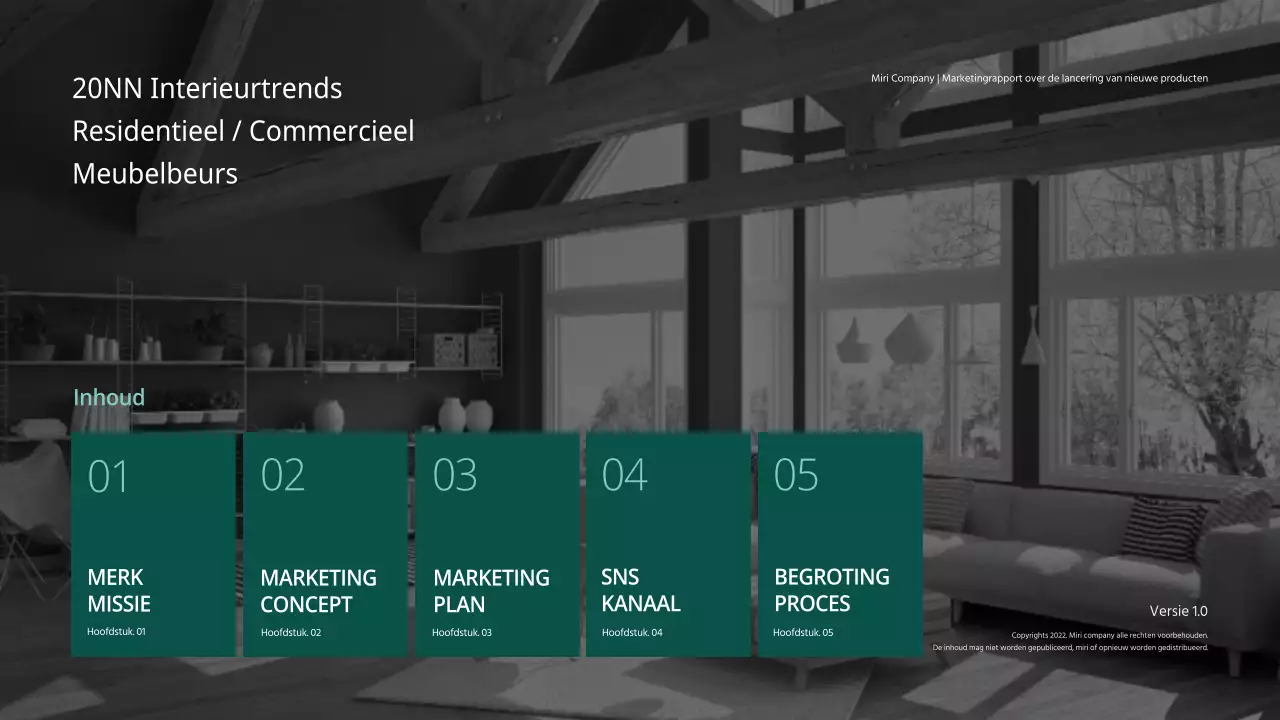 Donkergroen online marketingplan voor meubels