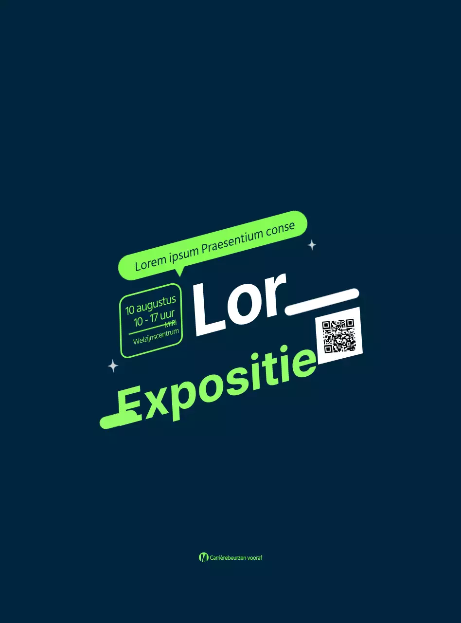 Eenvoudige stijl in helder limoengroen en marineblauw Arbeidsbeurzen communiceren en promoten